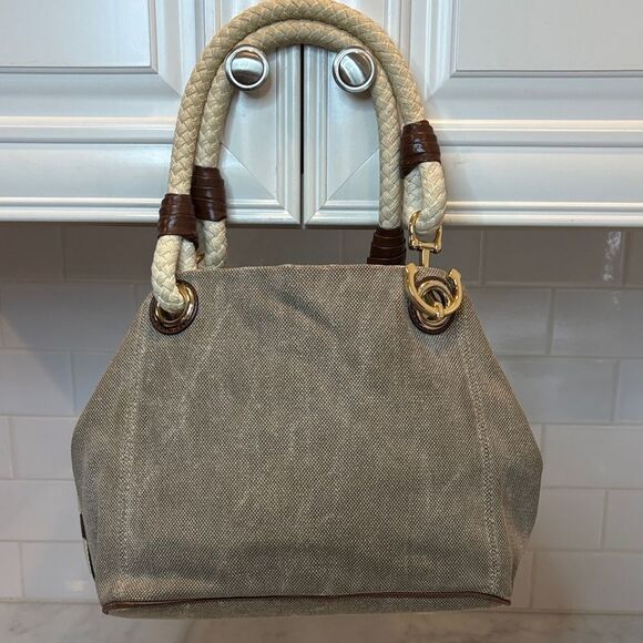 Michael Kors Bag Purse Handbag Canvas Sailor Rope Tote Bag Pocketbook - Picture 6 of 16